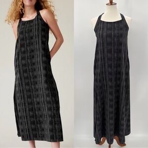 Athleta Arrival Midi Dress Amara Stripe Size XS Pockets!